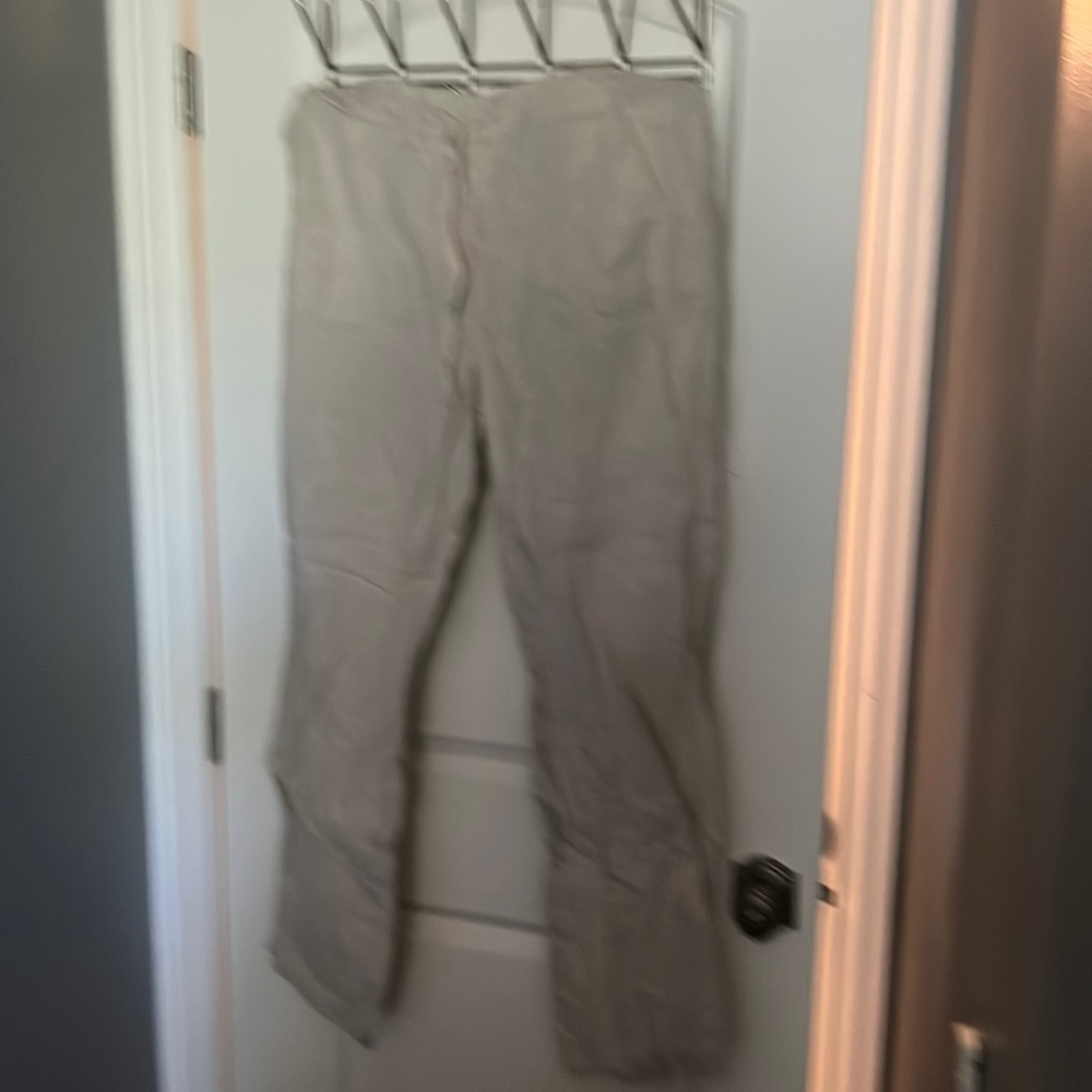 Caslon beige linen drawstring pants